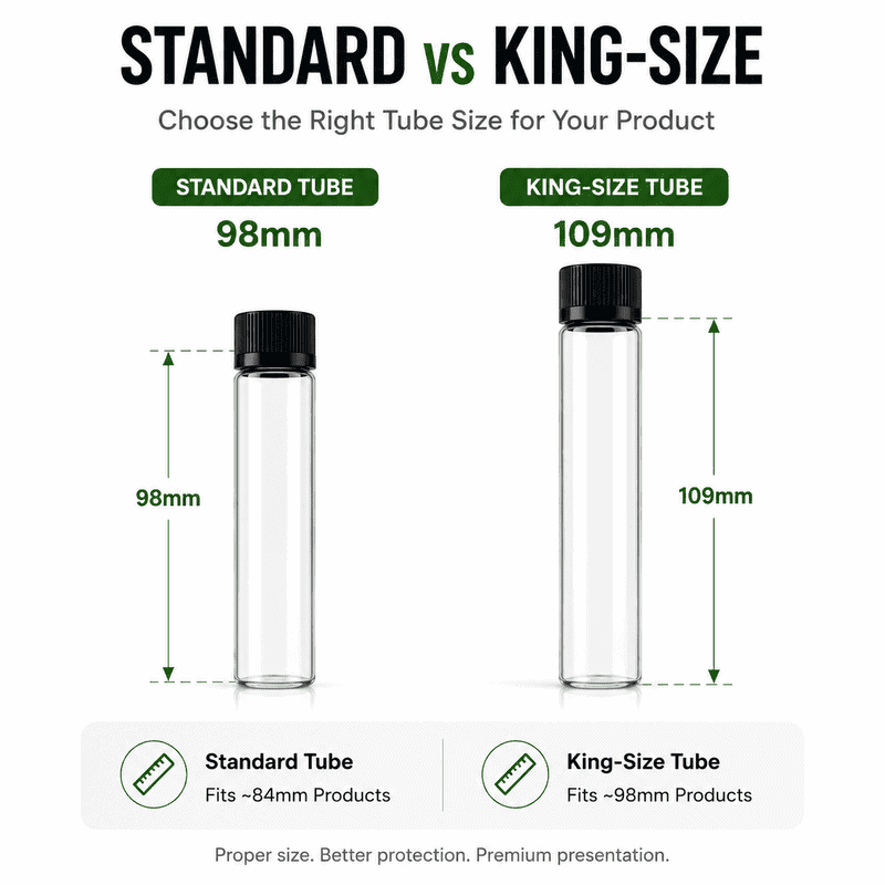 Standard vs king-size pre-roll tubes